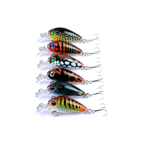 6x 4.5cm Popper Crank Bait Fishing Lure Lures Surface Tackle Saltwater - Main Image