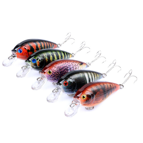 5x 7cm Popper Crank Bait Fishing Lure Lures Surface Tackle Saltwater - Main Image
