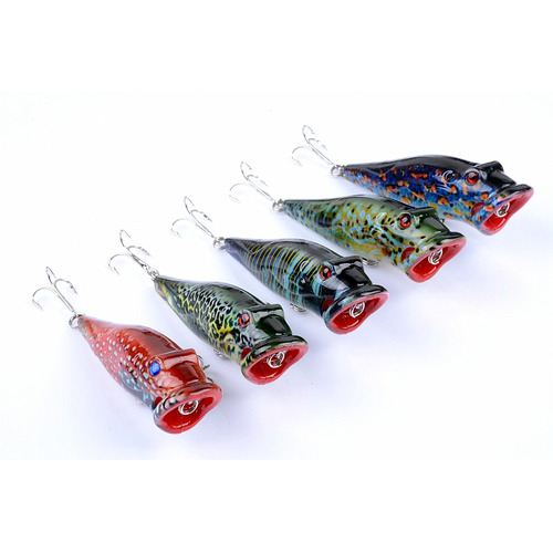 5X 8cm Popper Poppers Fishing Lure Lures Surface Tackle Fresh Saltwater - Main Image