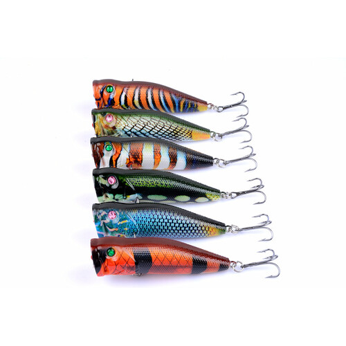 6X 7cm Popper Poppers Fishing Lure Lures Surface Tackle Fresh Saltwater - Main Image