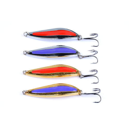 4x 10g Metal Spoon Fishing Hard Lure Spinner Spoon Baits - Main Image