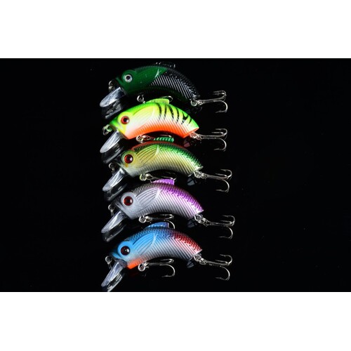 5x 5.5cm Popper Crank Bait Fishing Lure Lures Surface Tackle Saltwater - Main Image