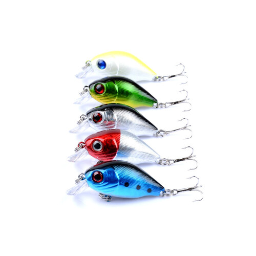 5x 5.5cm Popper Crank Bait Fishing Lure Lures Surface Tackle Saltwater - Main Image