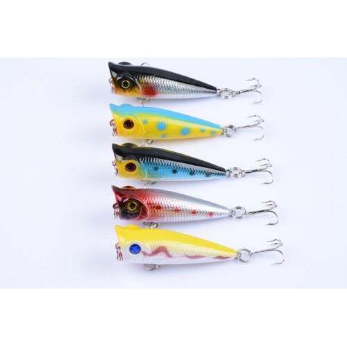5X 5cm Popper Poppers Fishing Lure Lures Surface Tackle Fresh Saltwater - Main Image