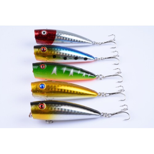 5X 7cm Popper Poppers Fishing Lure Lures Surface Tackle Fresh Saltwater - Main Image