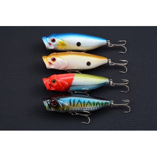 4X 8cm Popper Poppers Fishing Lure Lures Surface Tackle Fresh Saltwater - Main Image