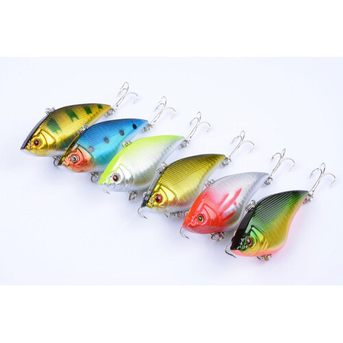 6x 7cm Vib Bait Fishing Lure Lures Hook Tackle Saltwater - Main Image
