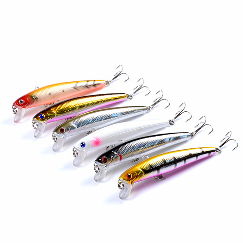 6x Popper Minnow 9.6cm Fishing Lure Lures Surface Tackle Fresh Saltwater - Main Image