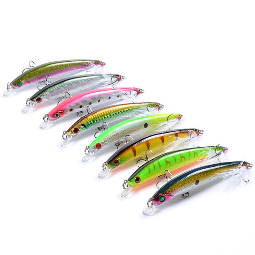 8x Popper Minnow 11.2cm Fishing Lure Lures Surface Tackle Fresh Saltwater - Main Image