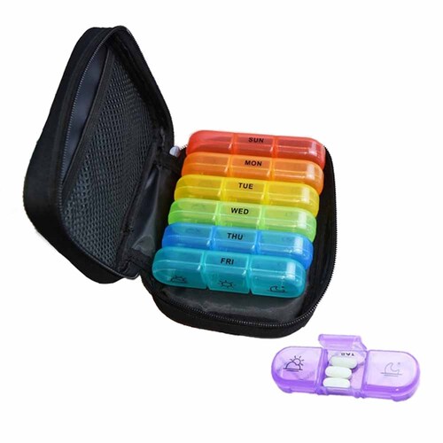 Weekly Pill Organizer 3 Times a Day Pill Box Daily Pill Case Vitamin, Medicine Case - Main Image
