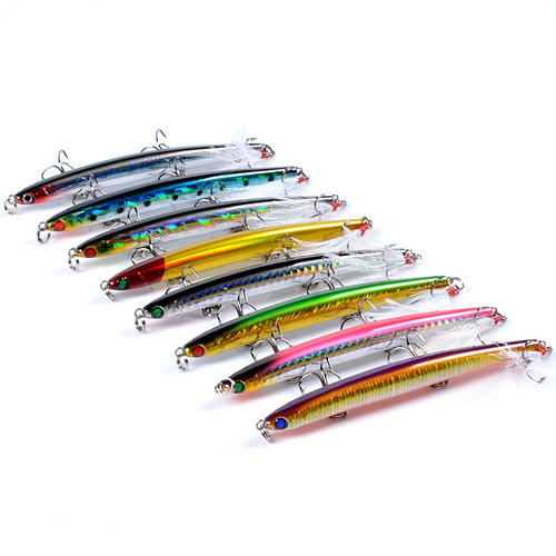 8x Popper Minnow 11.7cm Fishing Lure Lures Surface Tackle Fresh Saltwater - Main Image