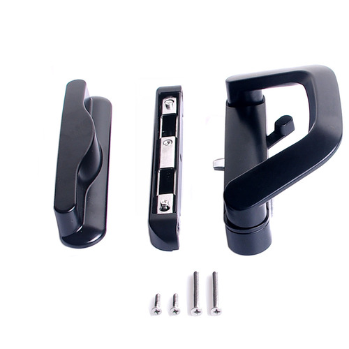 Sliding Patio Door Handle Set Mortise Lock Suitable for Sliding Glass Patio Door Black - Main Image
