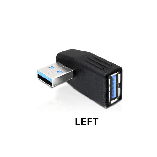 USB 3.0 Vertical Left  Male to Mini USB Female Plug Adapters - Main Image