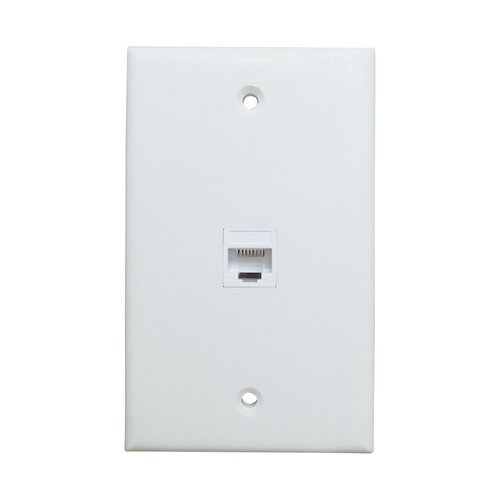 Ethernet Wall Plate 1 Port Cat6 Ethernet Cable Wall Plate Adapter - Main Image