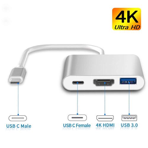 USB C to HDMI Adapter Type C AV Converter 4K HDMI USB 3.0 Port USB-C Female - Main Image
