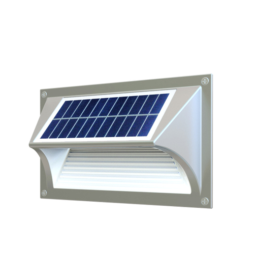 Solar Step Light – Warm White with Silver Case - Main Image