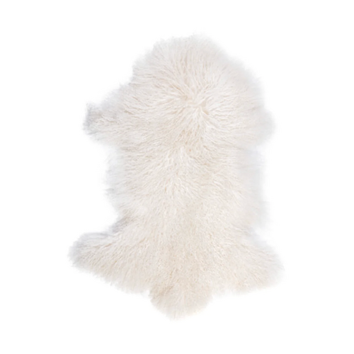 Interior Ave - Mongolian Fur Throw - 90CM - White - Main Image