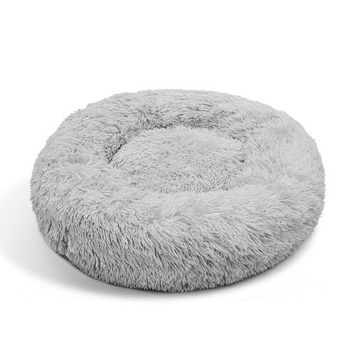 Pet Dog Bed Bedding Warm Plush Round Comfortable Dog Nest Light Grey M 70cm - Main Image