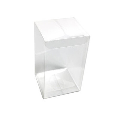 100 Pack of 8x8x10cm Clear PVC Plastic Folding Packaging Small rectangle/square Boxes for Wedding Jewelry Gift Party Favor Model Candy Chocolate Soap  - Main Image