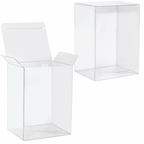10 Pack of Large Plastic 22x14.5cm Rectangle Cube Box - Exhibition Gift Product Showcase Clear Plastic Shop Display Storage Packaging Box - Main Image