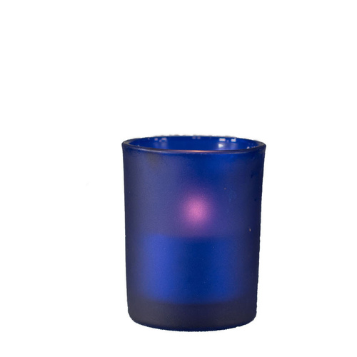 20 Pack Blue Frosted Glass Votive Tealight Candle Holders House Party Cenrepiece Xmas Wedding Decor Glass Candlestick Party Decorations Bridal Baby Sh - Main Image