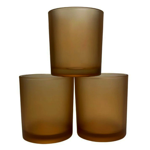 20 Pack Brown Frosted Glass Votive Tealight Candle Holders House Party Cenrepiece Xmas Wedding Decor Glass Candlestick Party Decorations Bridal Valent - Main Image