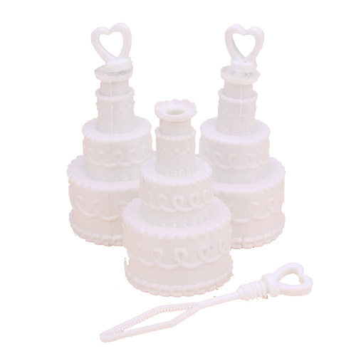100 Pack Mini Wedding Cake Bubble Bottles send off wedding favors custom party favors - Main Image