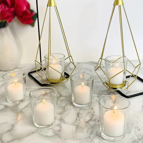 20 Pack Tealight Glass Votive Candle Holders Bulk Set Festival Decor Wedding Propose Parties Holiday and Home Decor - Main Image