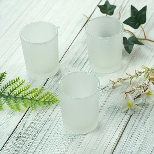 20 Pack Frosted White Glass Votive Candle Holders for Candle Making Kit Tealight Candles Cup Home Decoration - Main Image