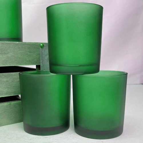 40 Bulk Pack Green Frosted Glass Votive Candle Holders Table Centreoieces  Xmas Wedding Anniversary Event Recption Party Function or Home Decor - Main Image