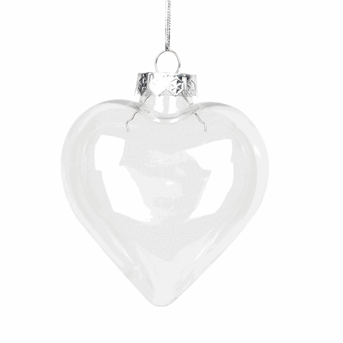 10 Pack Iridescent Glass Heart Ornaments Fillable Baubles for Christmas Party Wedding DIY Craft Decorations - Main Image