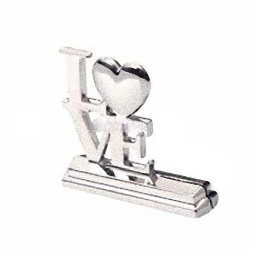 100 Bulk Buy Pack of Wedding Name Card Place Stand Silver LOVE Letters - Wedding Anniversary or Engagement Party - Main Image