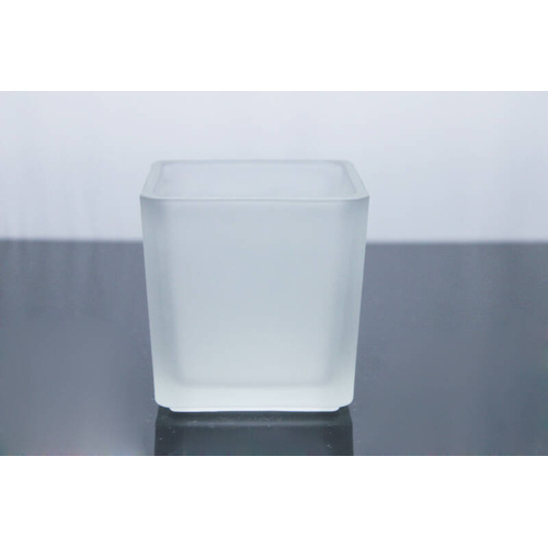 10 Pack Square Cube Frosted Glass 5cm Tealight Candle Holder Festival Decor Wedding Propose Parties Holiday and Home Decor - Main Image
