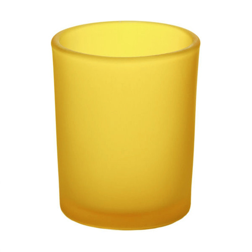 10 Pack Yellow Frosted Glass Votive Candle Holders Table Centreoieces  Xmas Wedding Anniversary Event Recption Party Function or Home Decor - Main Image