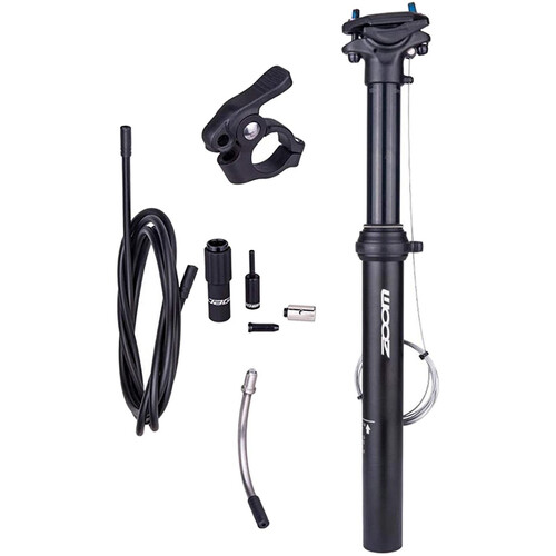 ZOOM SPD-801 Dropper Seatpost Adjustable Height via Thumb Remote Lever - External Cable 31.6 Diameter 100mm Travel - Main Image