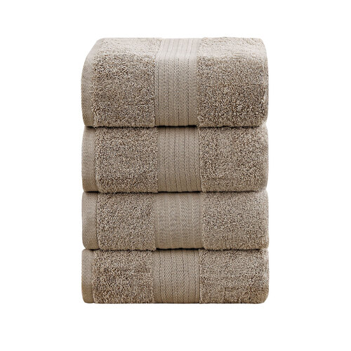 Linenland 4 Piece Cotton Bath Towels Set - Sandstone - Main Image