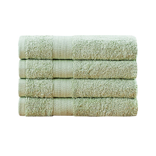 Linenland Bath Towel 4 Piece Cotton Hand Towels Set - Sage Green - Main Image
