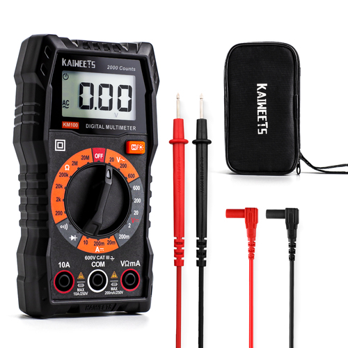 KAIWEETS Digital Multimeter with Case, DC AC Voltmeter, Ohm Volt Amp Test Meter and Continuity Test Diode Voltage Tester for Household Outlet, Automot - Main Image