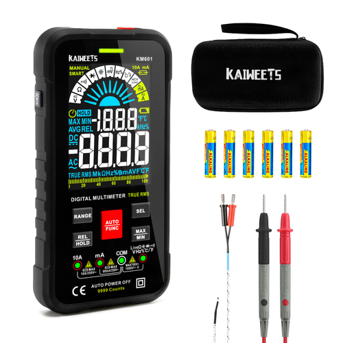 KAIWEETS Digital Multimeter Voltmeter Smart Electrical Tester Measures Voltage Current Resistance Continuity Duty-Cycle Capacitance Temperature Freque - Main Image