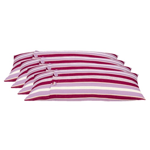 Pack of 4 Coste Fuchsia 35x70cm Multicoloured Striped Cushion Cover - Main Image
