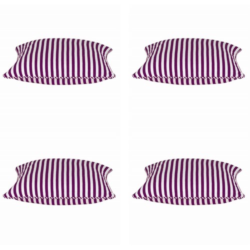 Pack of 4 Dandi Fuchsia Plum Purple & White Striped Square Cushion Covers 40x40cm - Main Image