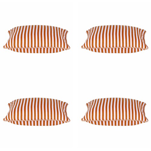 Pack of 4 Dandi Orange & White Striped Nautical Cushion Covers 40x40cm - Main Image