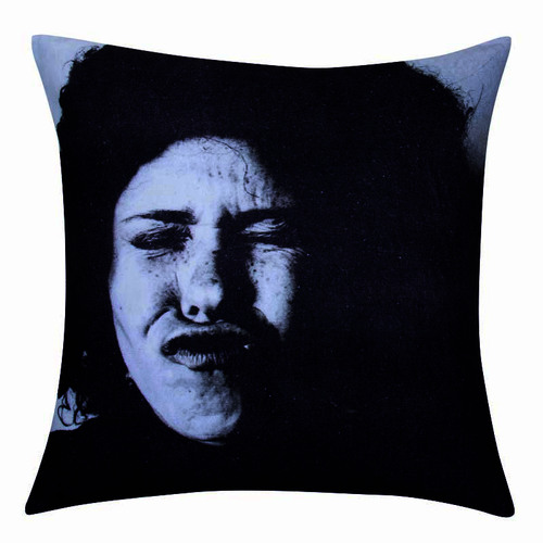 Blaze Black And White Face Cushion Cover - Main Image