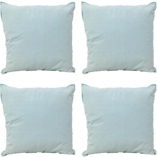 Pack of 4 Frida Aqua Blue 50cm x 50cm Cushion Covers with piping - Main Image