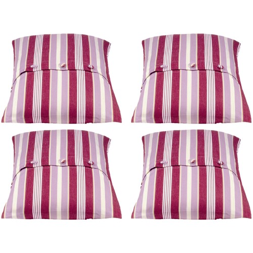 Pack of 4 Coste Fuchsia 50x50cm Striped Cushion Cover - Main Image