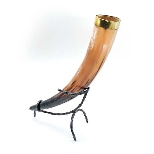 Viking Drinking Horn with Iron Stand - Main Image