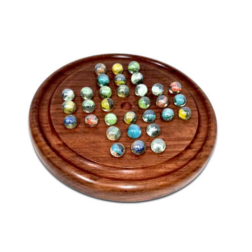 Wooden Solitaire Game - Marble balls - Main Image
