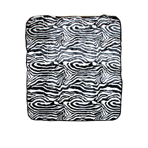 Animal Skin Pattern Faux Mink Blanket Queen Zebra - Main Image