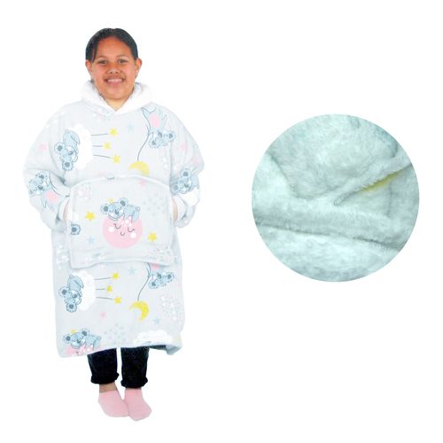 Girls Comfy Warm Blanket Hoodie with Sherpa Fleece Reverse Koala - Main Image