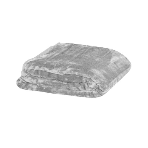 Soft Plain Faux Mink Blanket Queen Silver - Main Image